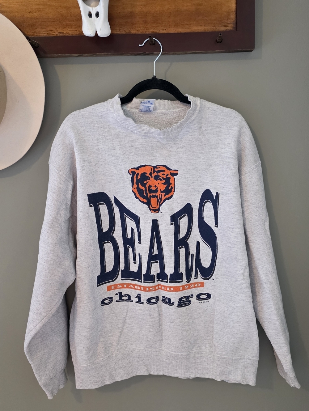 Chicago Bears Vintage 90s Gray Graphic Crewneck Sweatshirt